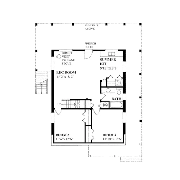 Vacation House Plan Lower Level Floor - Magellan Peak Mountain Home 080D-0031 - Shop House Plans and More