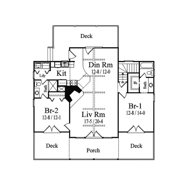 Rustic House Plan First Floor - Keystone Rustic Home 082D-0001 - Search House Plans and More