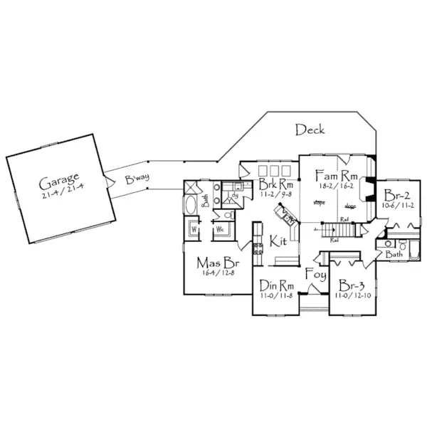 Country House Plan First Floor - McKenzie Creek Ranch Home 082D-0008 - Shop House Plans and More