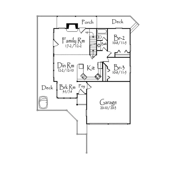 Country House Plan First Floor - Prairie Flower Country Home 082D-0009 - Shop House Plans and More