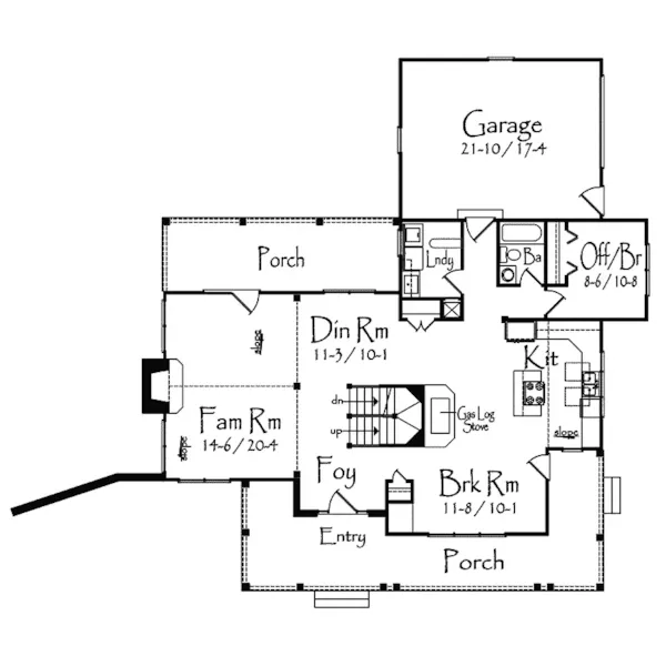 Craftsman House Plan First Floor - Gallow Craftsman Home 082D-0012 - Search House Plans and More