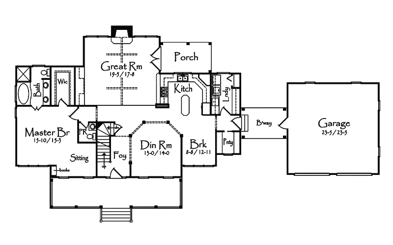 Country House Plan First Floor - Serenity Place Country Home 082D-0015 - Shop House Plans and More