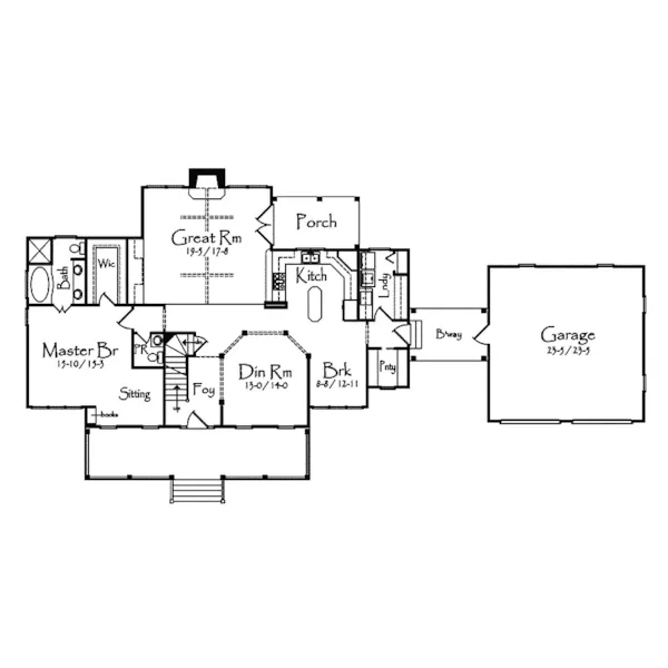 Lowcountry House Plan First Floor - Serenity Place Country Home 082D-0015 - Shop House Plans and More