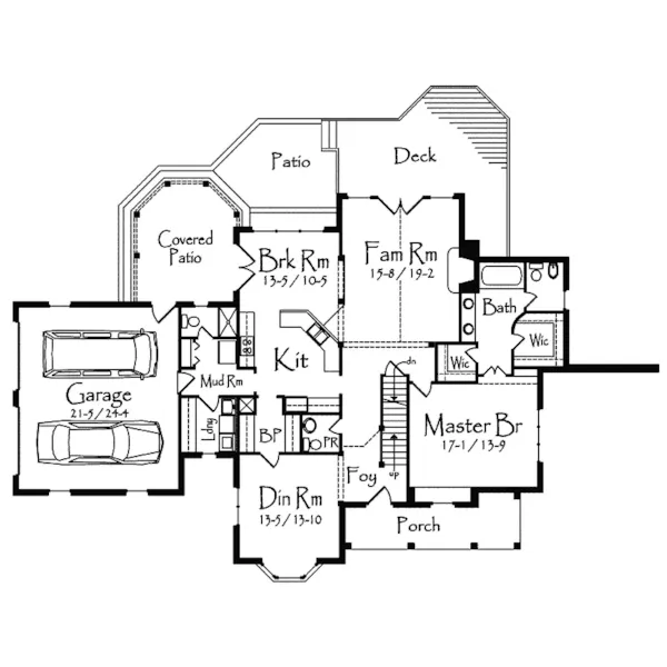 Country French House Plan First Floor - Pardissi European Home 082D-0018 - Shop House Plans and More