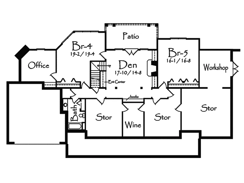 Country House Plan Lower Level Floor - Damarco Rustic Country Home 082D-0019 - Search House Plans and More