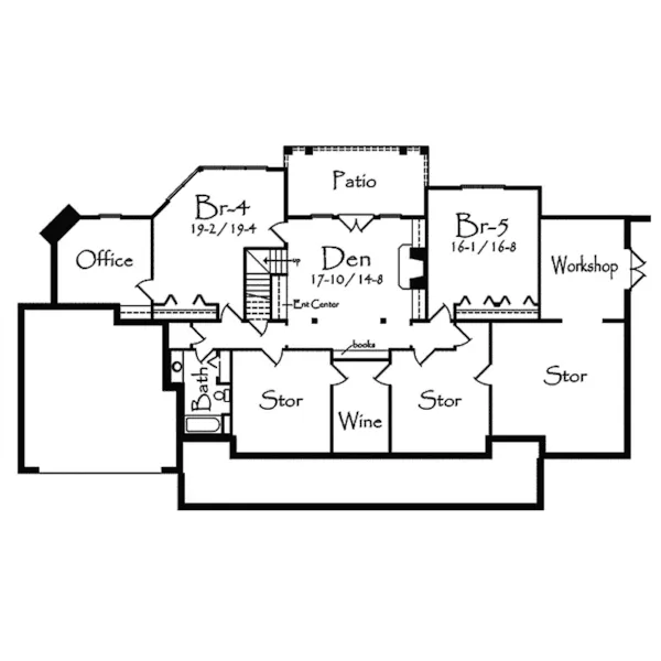 Ranch House Plan Lower Level Floor - Damarco Rustic Country Home 082D-0019 - Search House Plans and More