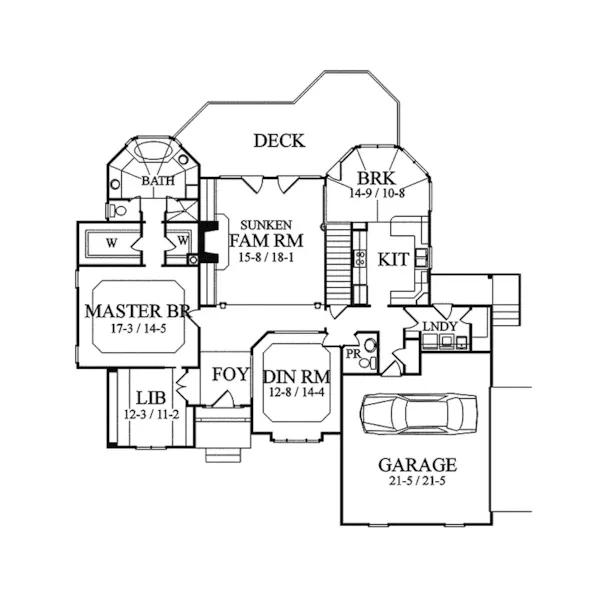 Traditional House Plan First Floor - Morena Manor Traditional Home 082D-0022 - Shop House Plans and More