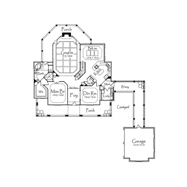 Country House Plan First Floor - Strassburg Luxury Farmhouse 082D-0024 - Shop House Plans and More