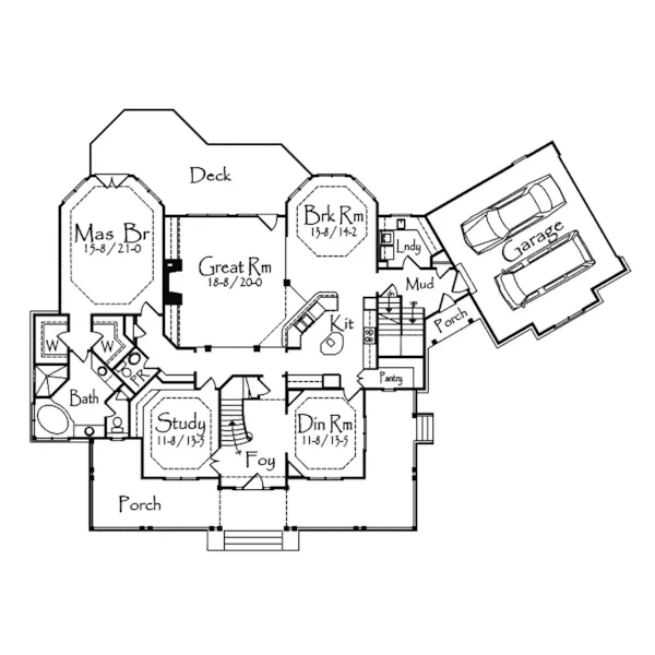 Farmhouse Plan First Floor - Farley Park Luxury Farmhouse 082D-0025 - Search House Plans and More