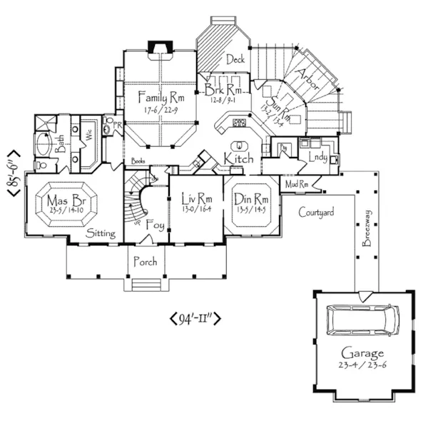 Country House Plan First Floor - Smizer Creek Luxury Home 082D-0026 - Shop House Plans and More