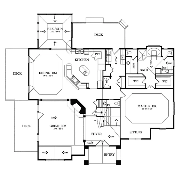 Luxury House Plan First Floor - Doe Forest Tudor Style Home 082D-0030 - Search House Plans and More