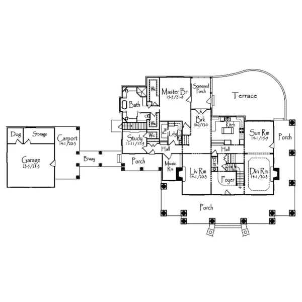 Country House Plan First Floor - Thomas Place Plantation Home 082D-0031 - Shop House Plans and More