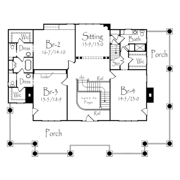 Country House Plan Second Floor - Thomas Place Plantation Home 082D-0031 - Shop House Plans and More