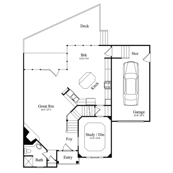 Traditional House Plan First Floor - Abita Key Coastal Home 082D-0037 - Search House Plans and More