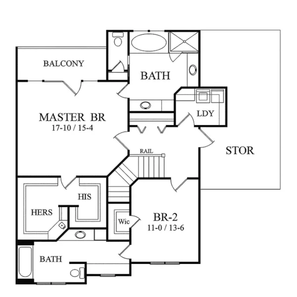 Traditional House Plan Second Floor - Abita Key Coastal Home 082D-0037 - Search House Plans and More