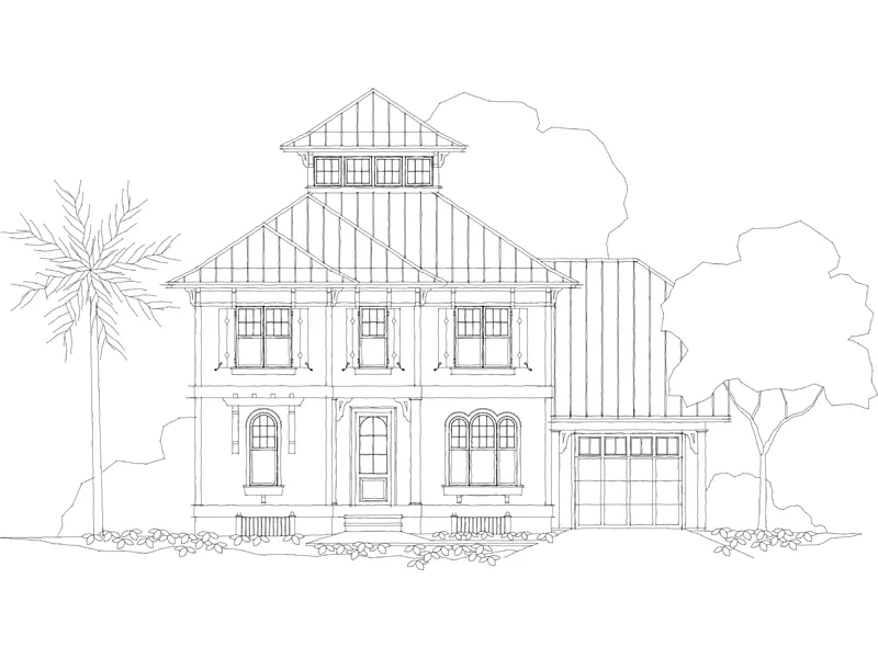 Traditional House Plan Front of Home - Abita Key Coastal Home 082D-0037 - Search House Plans and More
