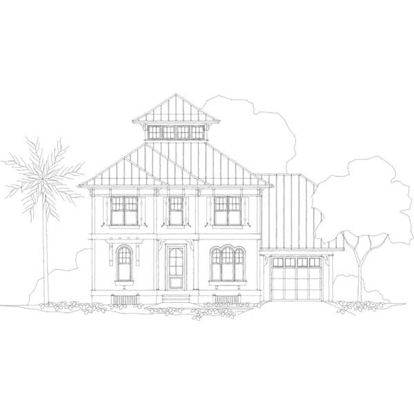 Traditional House Plan Front of Home - Abita Key Coastal Home 082D-0037 - Search House Plans and More