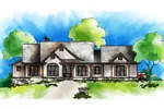 Ranch House Plan Front of Home - 082D-0040 - Shop House Plans and More