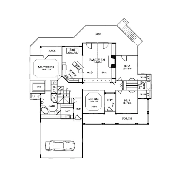 European House Plan First Floor - Mystic Meadow European Home 082D-0041 - Shop House Plans and More