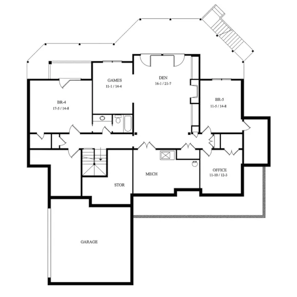 European House Plan Lower Level Floor - Mystic Meadow European Home 082D-0041 - Shop House Plans and More