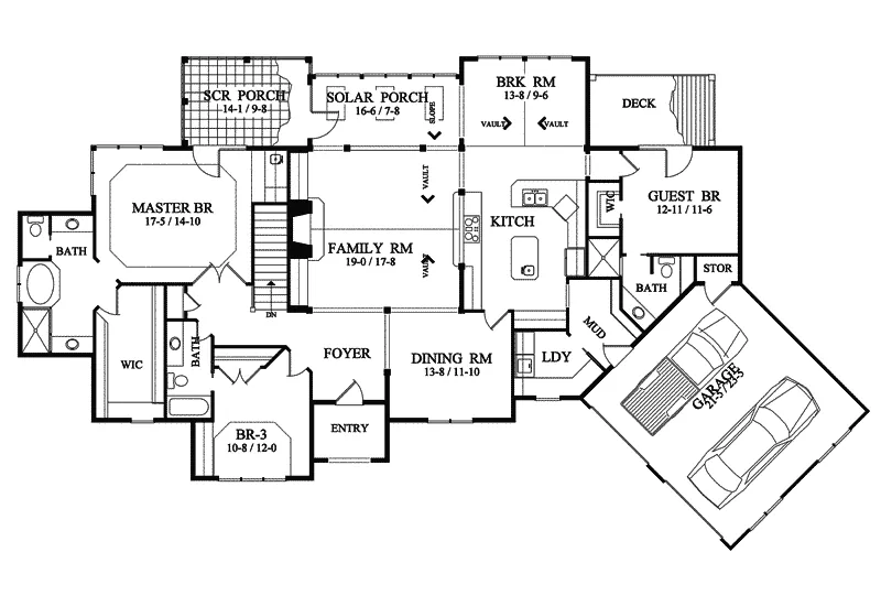 Country House Plan First Floor - Acadia Path Craftsman Home 082D-0043 - Search House Plans and More