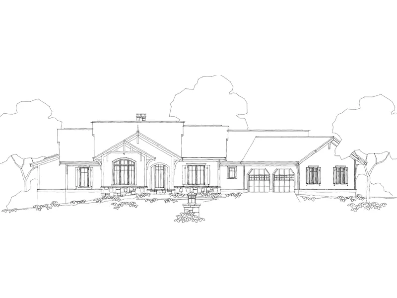 Country House Plan Front of Home - Acadia Path Craftsman Home 082D-0043 - Search House Plans and More