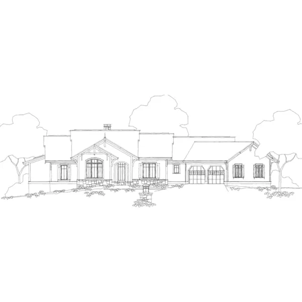 Ranch House Plan Front of Home - Acadia Path Craftsman Home 082D-0043 - Search House Plans and More