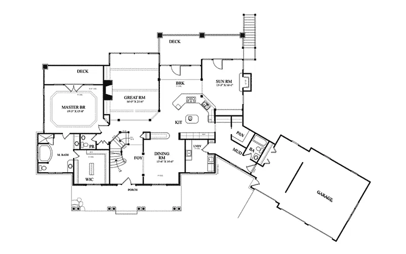 Luxury House Plan First Floor - Elgin Point Luxury Home 082D-0047 - Search House Plans and More