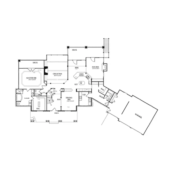 Traditional House Plan First Floor - Elgin Point Luxury Home 082D-0047 - Search House Plans and More