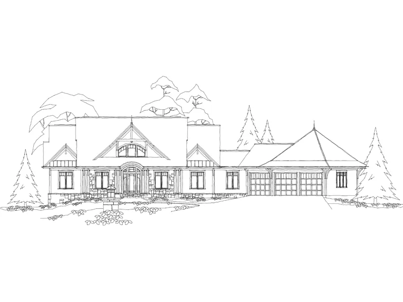 Traditional House Plan Front of Home - Elgin Point Luxury Home 082D-0047 - Search House Plans and More