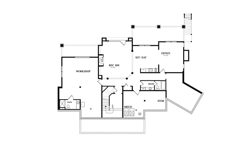 Traditional House Plan Lower Level Floor - Elgin Point Luxury Home 082D-0047 - Search House Plans and More