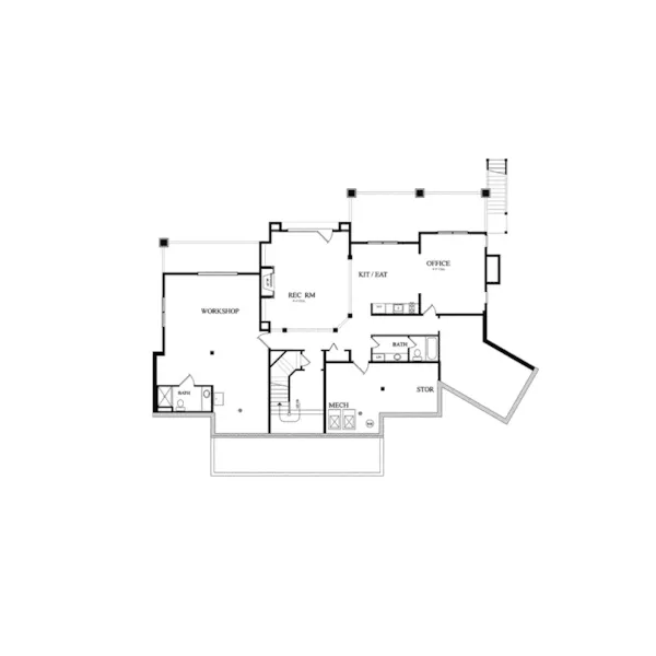 Traditional House Plan Lower Level Floor - Elgin Point Luxury Home 082D-0047 - Search House Plans and More