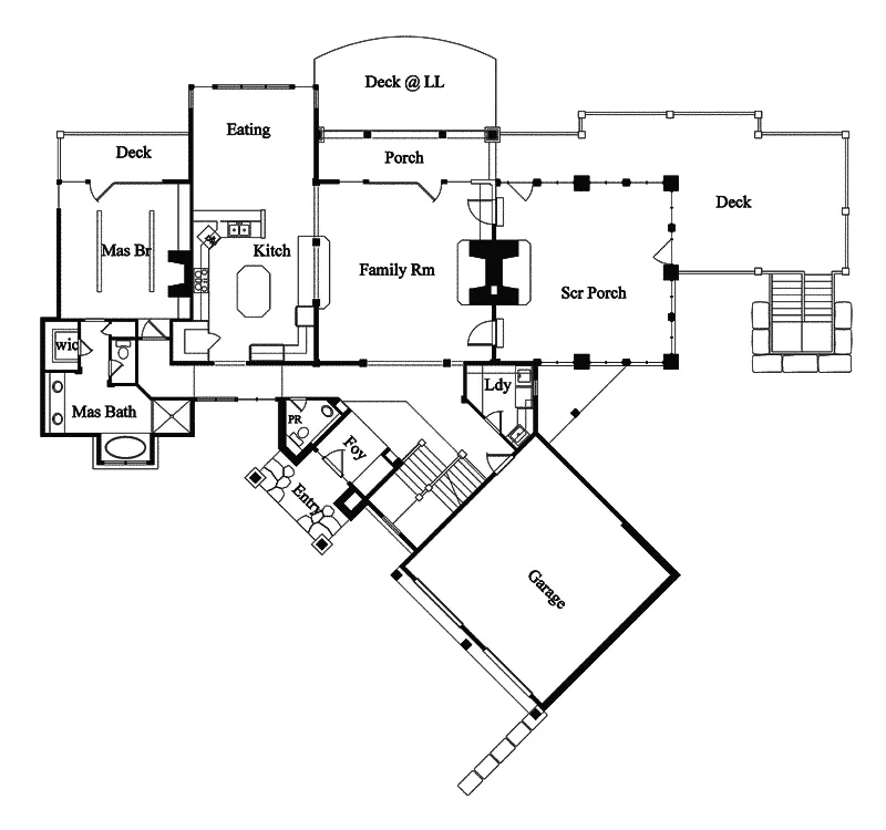 Country House Plan First Floor - Halford Shores Luxury Home 082D-0048 - Search House Plans and More