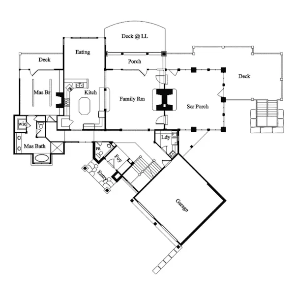 Country House Plan First Floor - Halford Shores Luxury Home 082D-0048 - Search House Plans and More