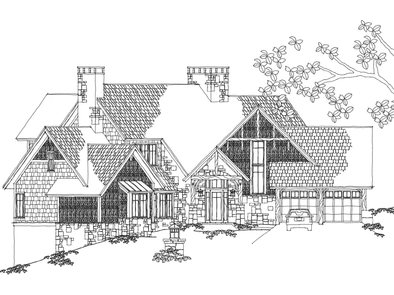 Country House Plan Front of Home - Halford Shores Luxury Home 082D-0048 - Search House Plans and More