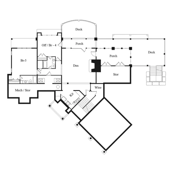 Country House Plan Lower Level Floor - Halford Shores Luxury Home 082D-0048 - Search House Plans and More