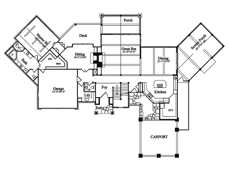 Country House Plan First Floor - Mayer Stream Luxury Home 082D-0050 - Shop House Plans and More