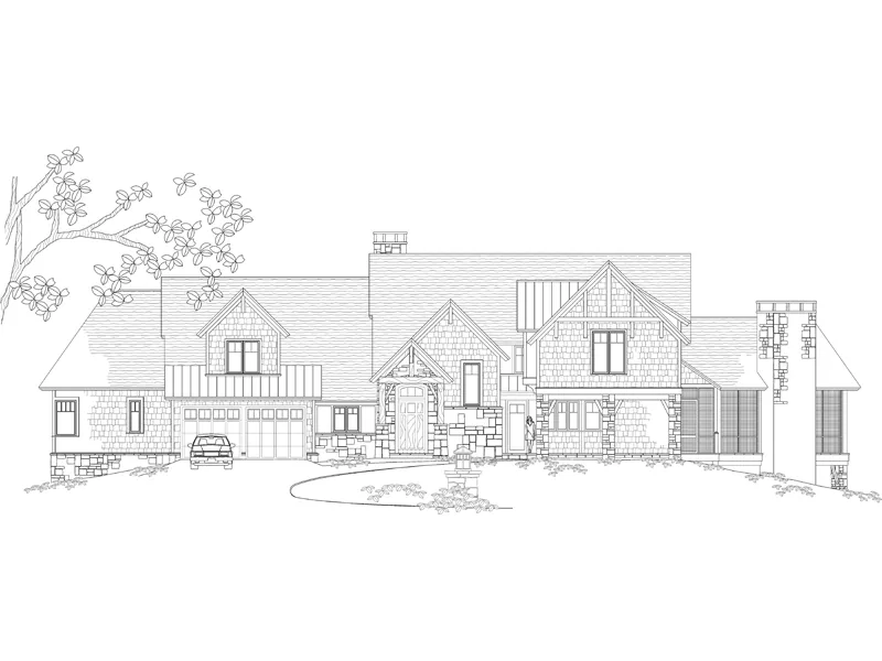Luxury House Plan Front of Home - Mayer Stream Luxury Home 082D-0050 - Shop House Plans and More