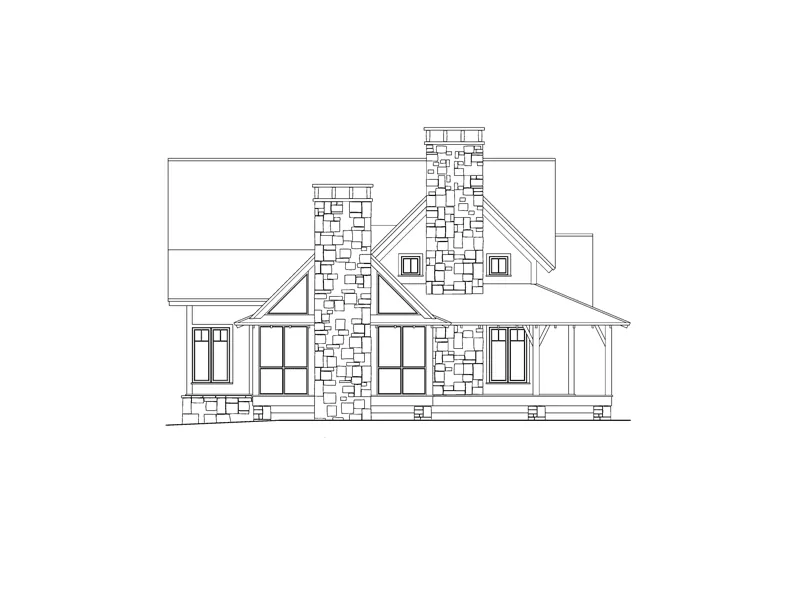 Rustic House Plan Left Elevation - Wells Branch Cabin Farmhouse 082D-0065 - Shop House Plans and More