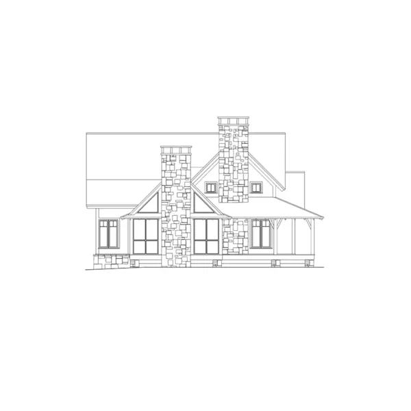 Mountain House Plan Left Elevation - Wells Branch Cabin Farmhouse 082D-0065 - Shop House Plans and More