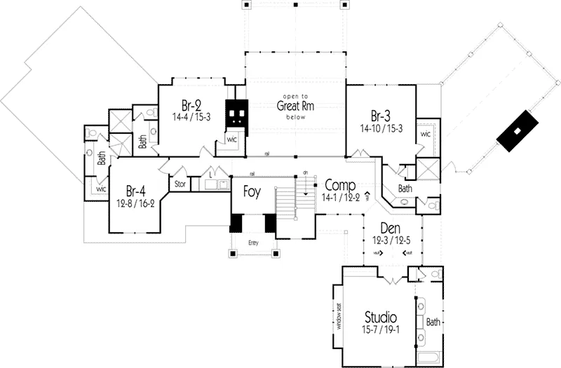 Mountain House Plan Second Floor - Taos Luxury Mountain Home 082S-0001 - Shop House Plans and More