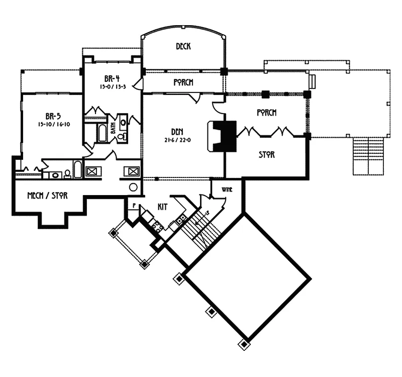 Rustic House Plan Optional Lower Level - Humphrey Creek Rustic Home 082S-0002 - Search House Plans and More