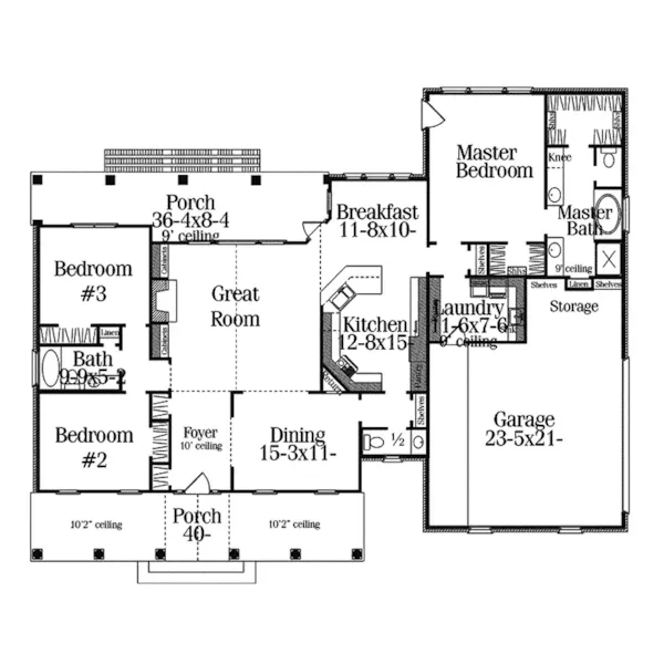 Country House Plan First Floor - Babbage Southern Country Home 084D-0006 - Search House Plans and More