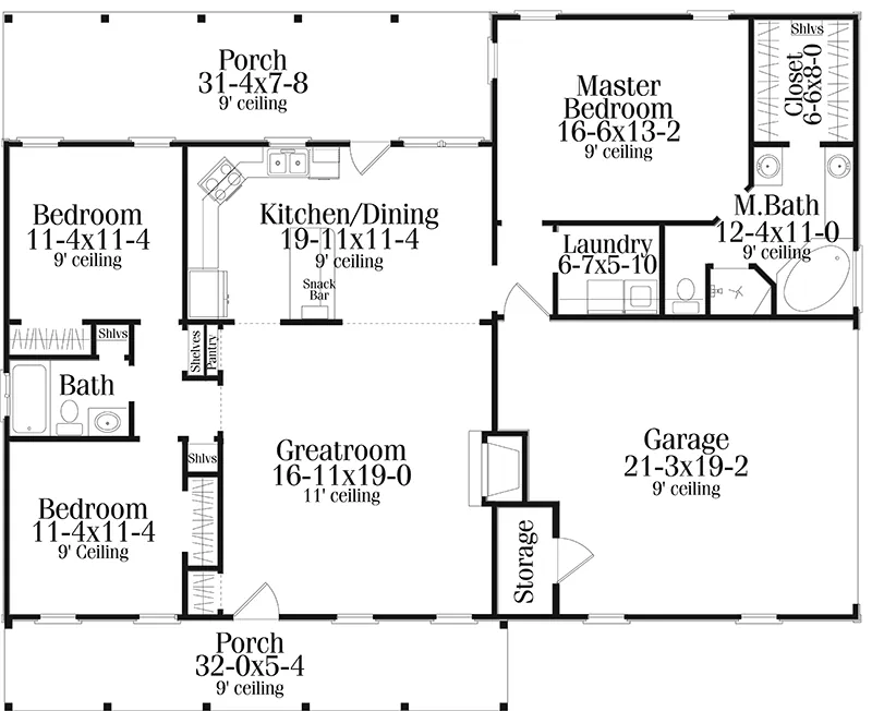 Colonial House Plan First Floor - Turkey Hill Traditional Home 084D-0016 - Shop House Plans and More