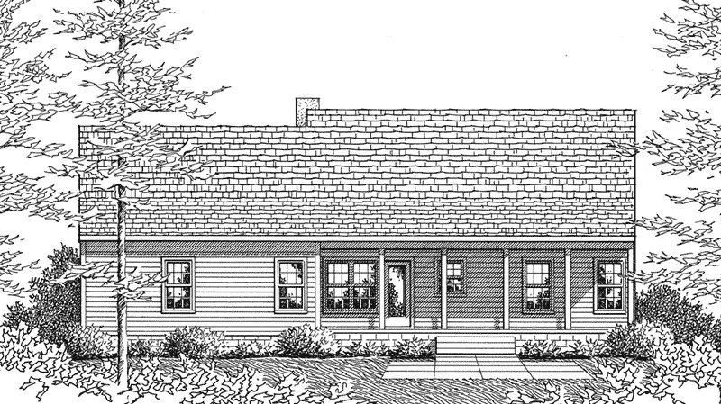 Colonial House Plan Rear Elevation - Turkey Hill Traditional Home 084D-0016 - Shop House Plans and More