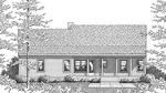 Colonial House Plan Rear Elevation - Turkey Hill Traditional Home 084D-0016 - Shop House Plans and More