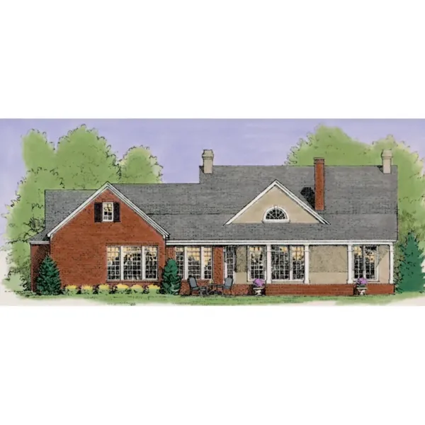 Traditional House Plan Rear Photo 01 - Bywell Traditional Home 084D-0022 - Search House Plans and More