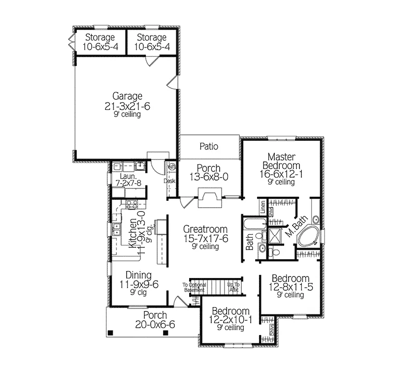 Ranch House Plan First Floor - Summerhaven Ranch Home 084D-0023 - Shop House Plans and More