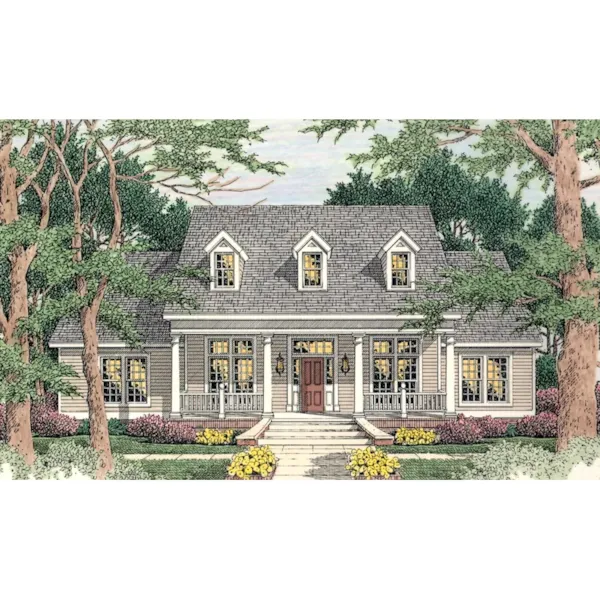 Triple Dormers And Covered Front Porch Create Sophistication