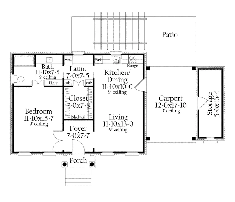 Southern House Plan First Floor - Becca Brook Ranch Home 084D-0051 - Search House Plans and More